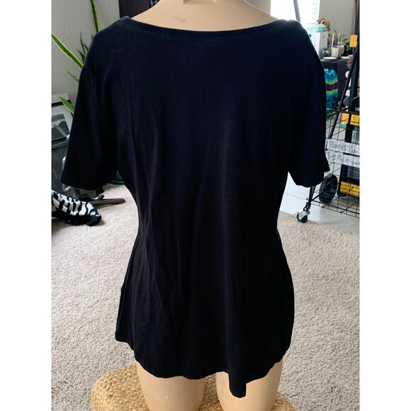 Nicole by Nicole Miller black graphic tshirt sz XL - Picture 3 of 5
